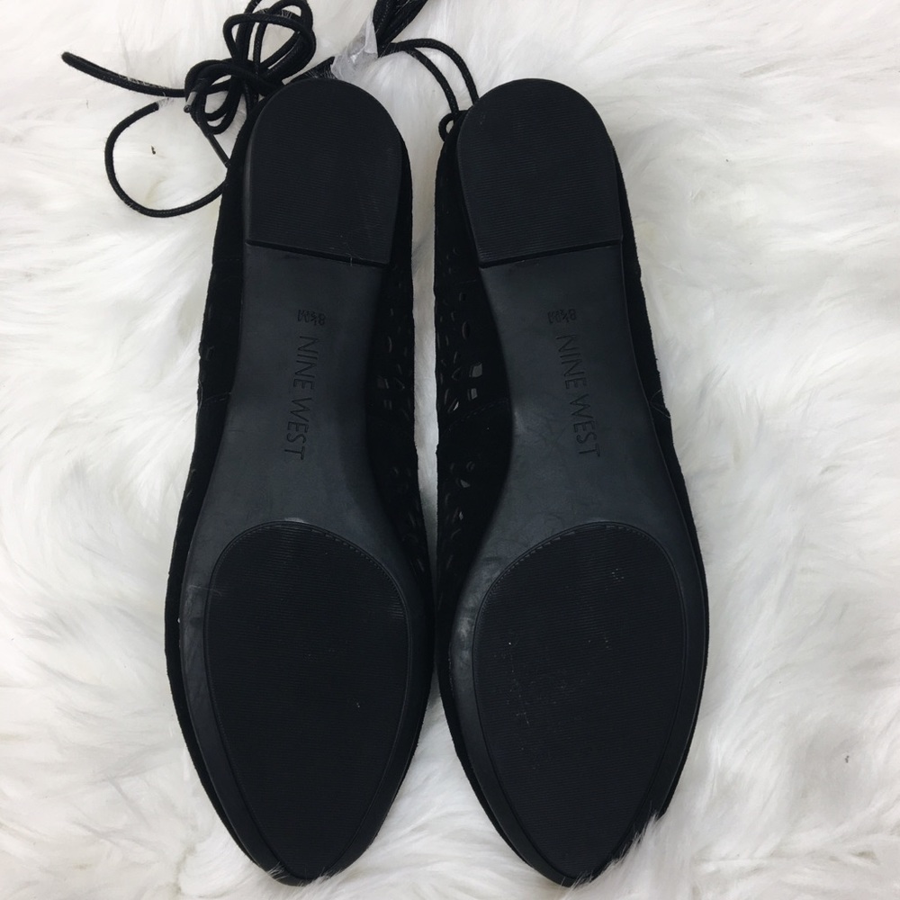 Nine West Zavanna lace-up black eyelet flat - Picture 8 of 8